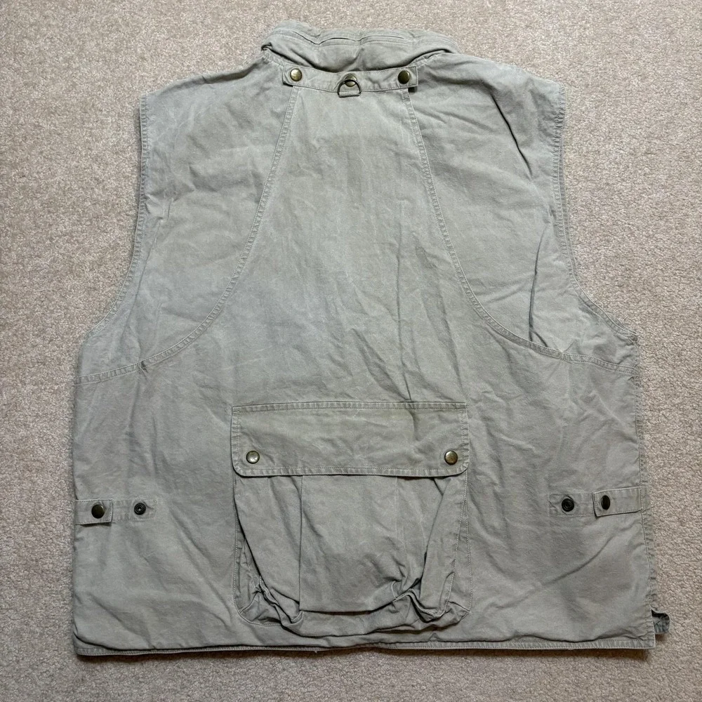 Vtg Banana Republic Safari Vest Mens XL Gray Cotton Utility Outdoor Travel 80s